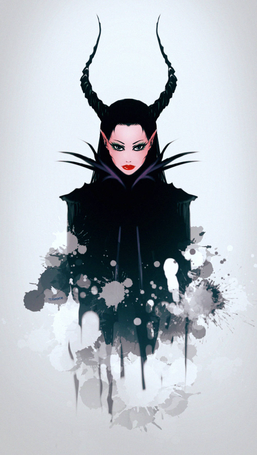 Somber Maleficent Art Background