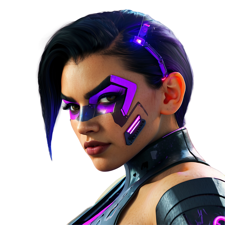 Sombra Cyberpunk Outfit Png Deq PNG