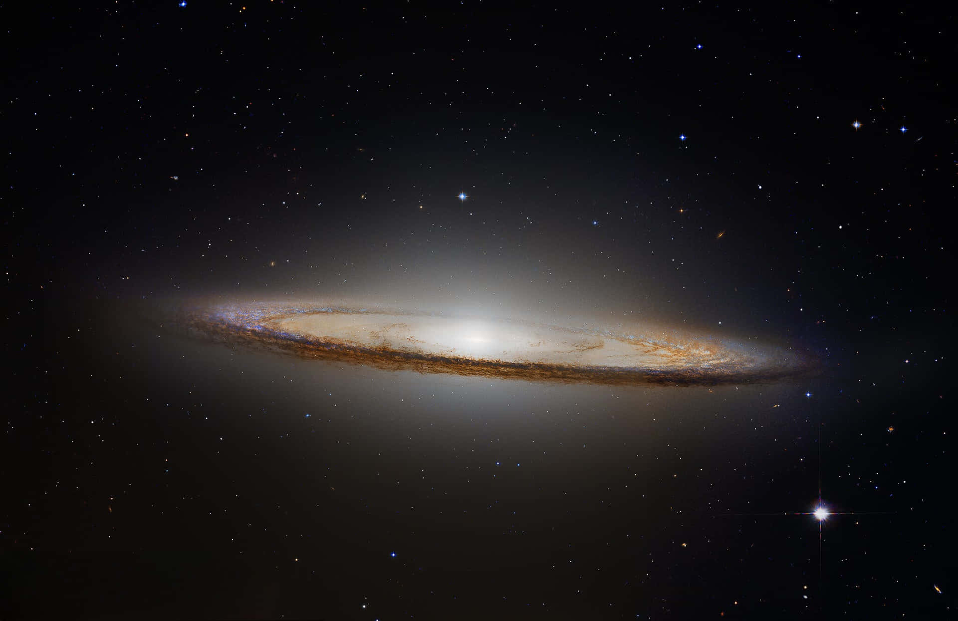 Majestic Sombrero Galaxy in High Resolution Wallpaper