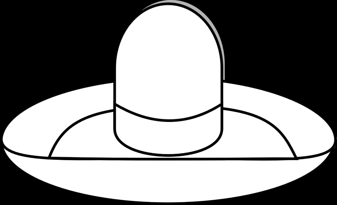 Sombrero Outline Vector PNG