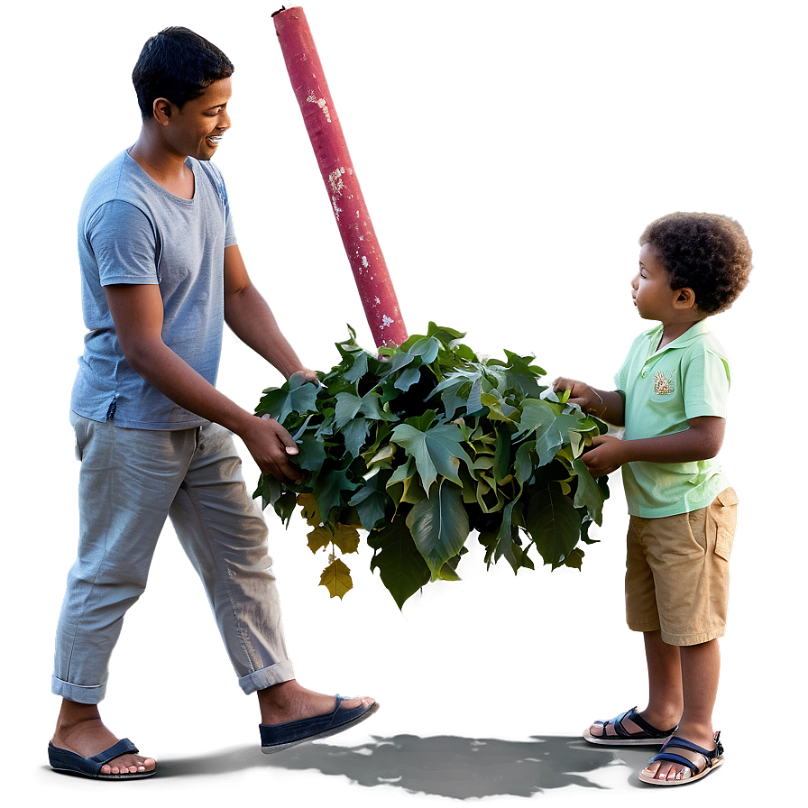 Son Collecting Leaves Png 06242024 PNG