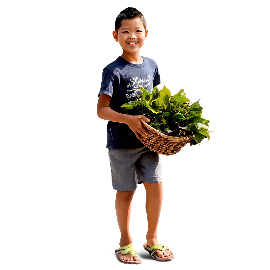 Son Collecting Leaves Png Rqg PNG