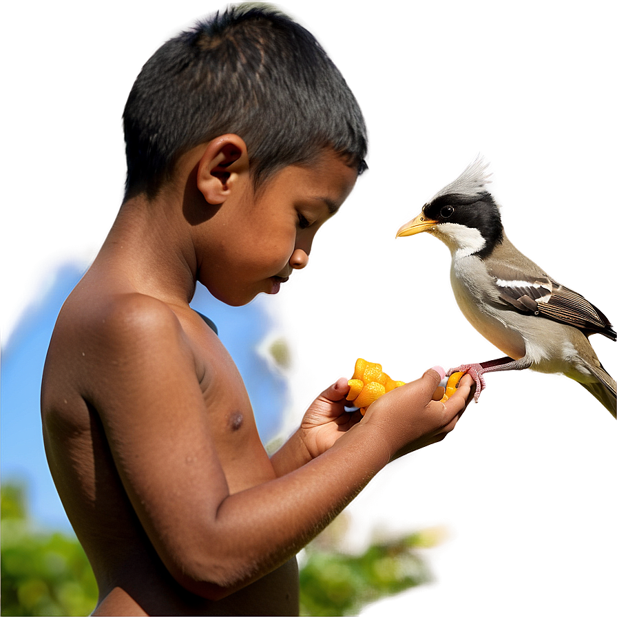 Son Feeding Birds Png Iga99 PNG