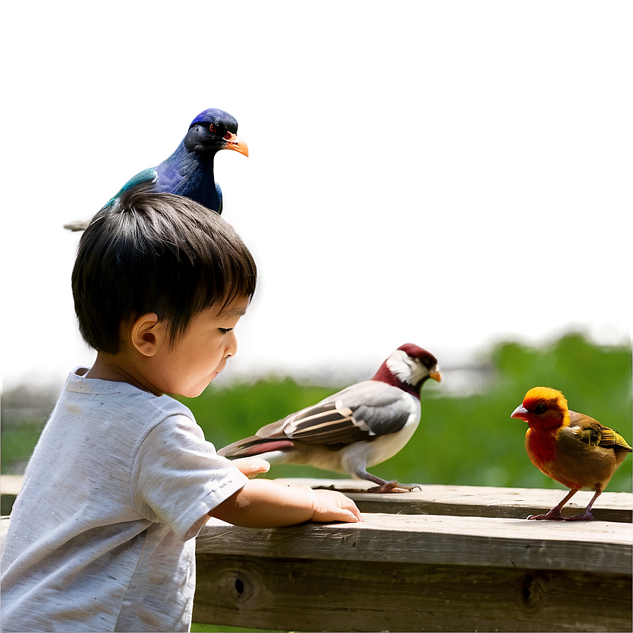 Son Feeding Birds Png Pej30 PNG