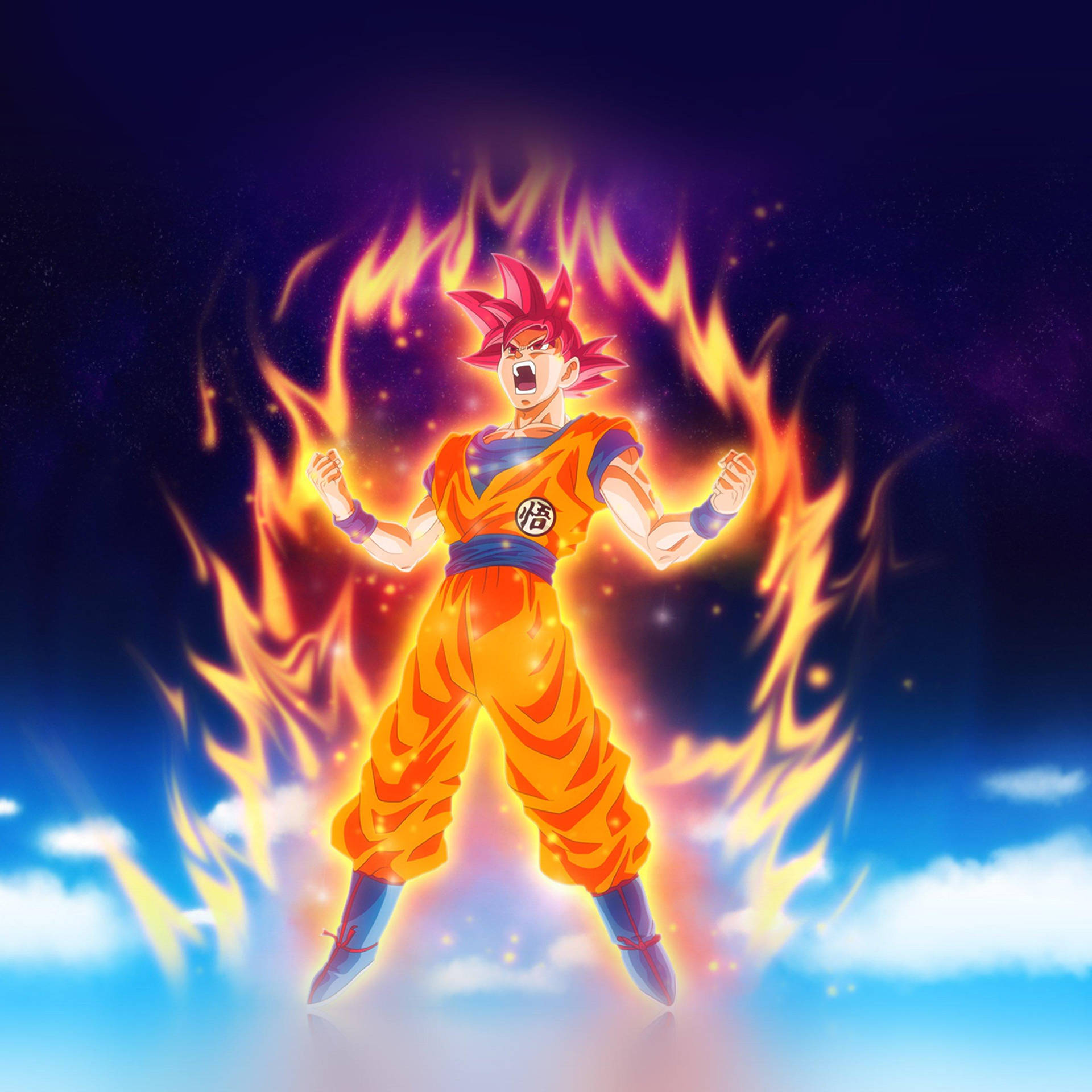 Son Goku Fire Anime Wallpaper
