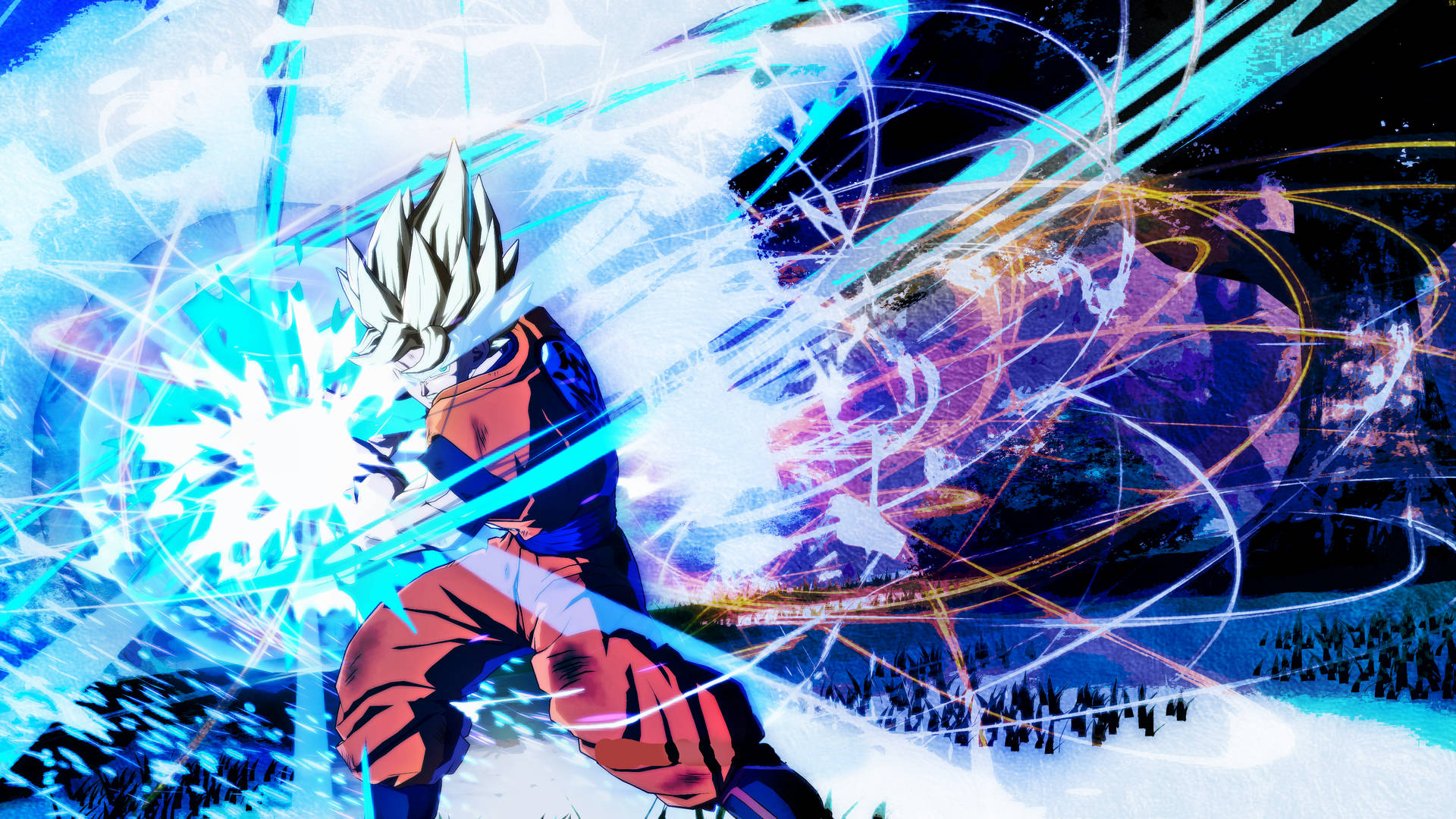 Son Goku unleashes his SSJ Blue power! Wallpaper