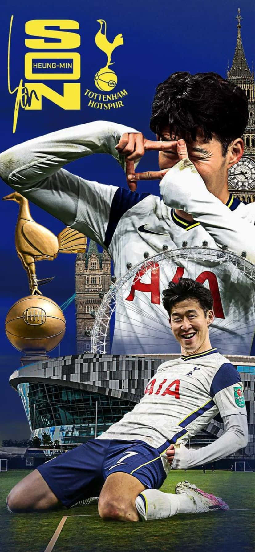 Son Heung Min Tottenham Hotspur Collage Wallpaper