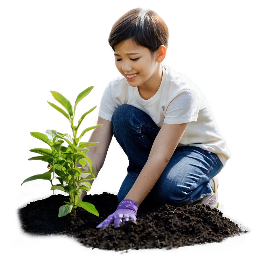 Son Planting Tree Png 06242024 PNG