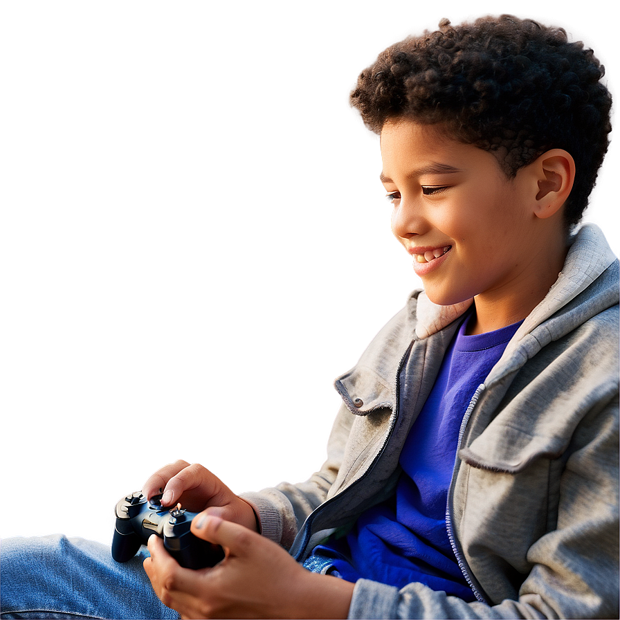 Son Playing Video Games Png 06242024 PNG