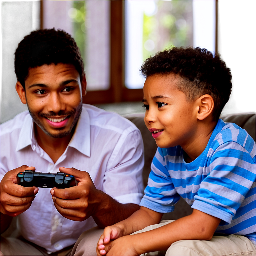 Son Playing Video Games Png Qpy PNG