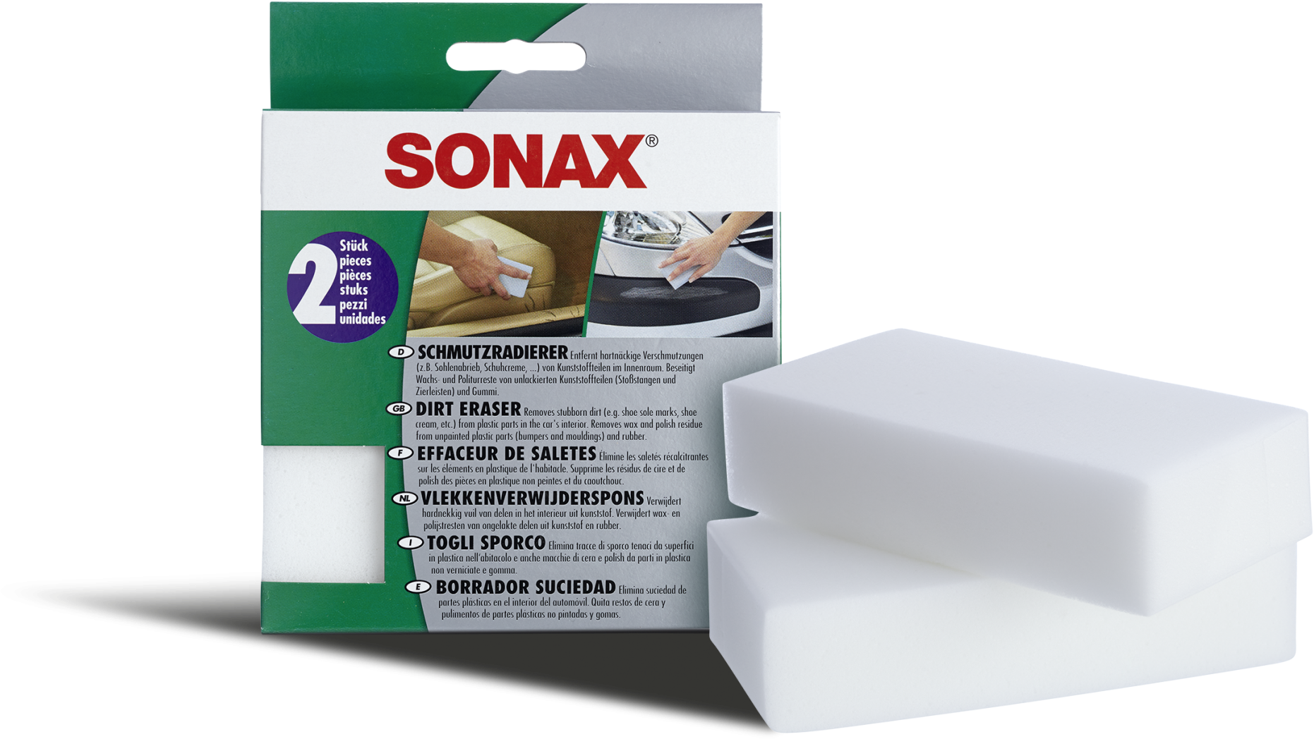 Sonax Dirt Eraser Packagingand Product PNG