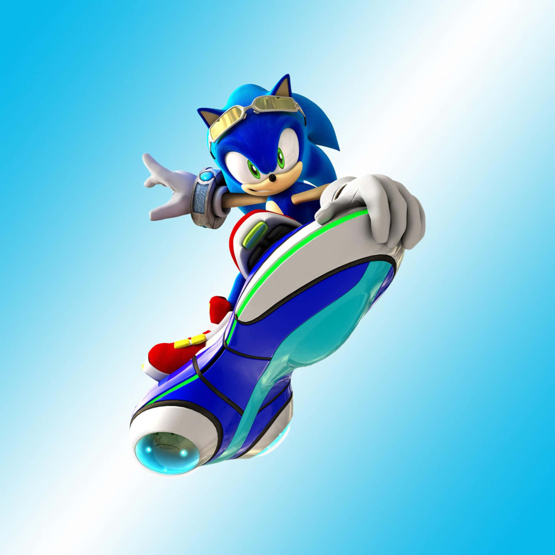 Sonicthe Hedgehog Saltando En El Aire. Fondo de pantalla