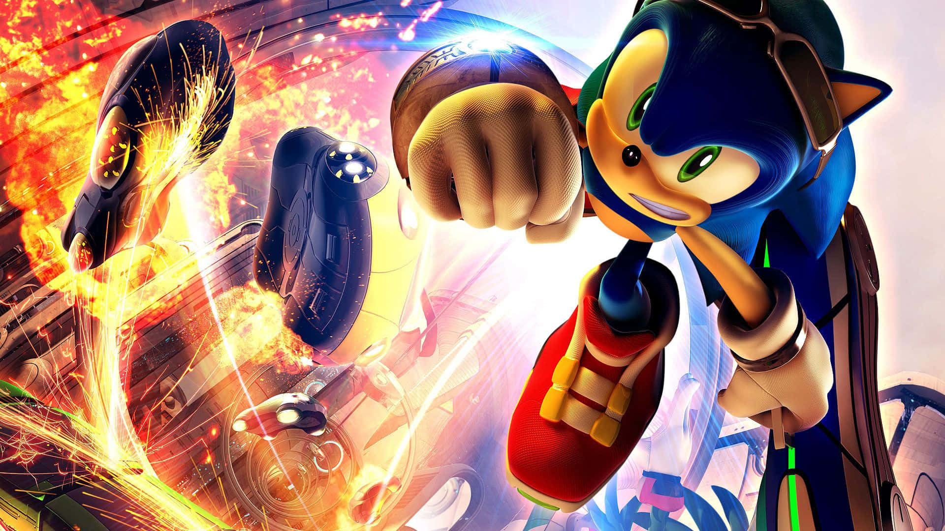 Sonic 2 HD Super Power Jump er et sjovt og farverigt tapet. Wallpaper