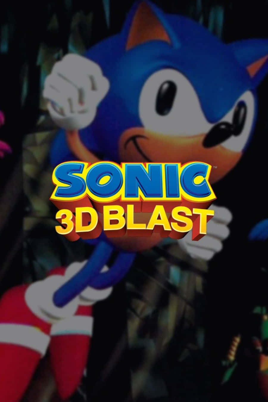 Sonic the Hedgehog charging through a colorful and energetic 3D world in Sonic 3D Blast Wallpaper