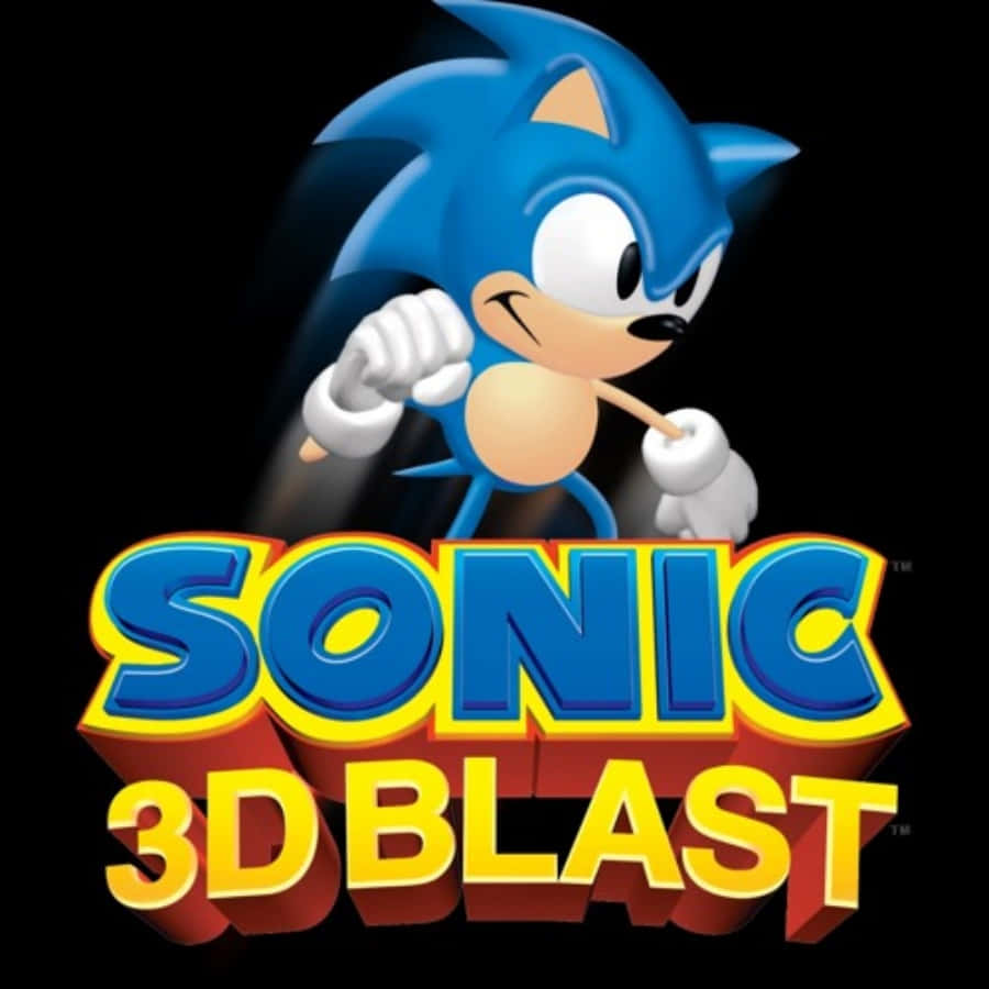 Sonic 3D Blast in action on a vibrant retro gaming background Wallpaper