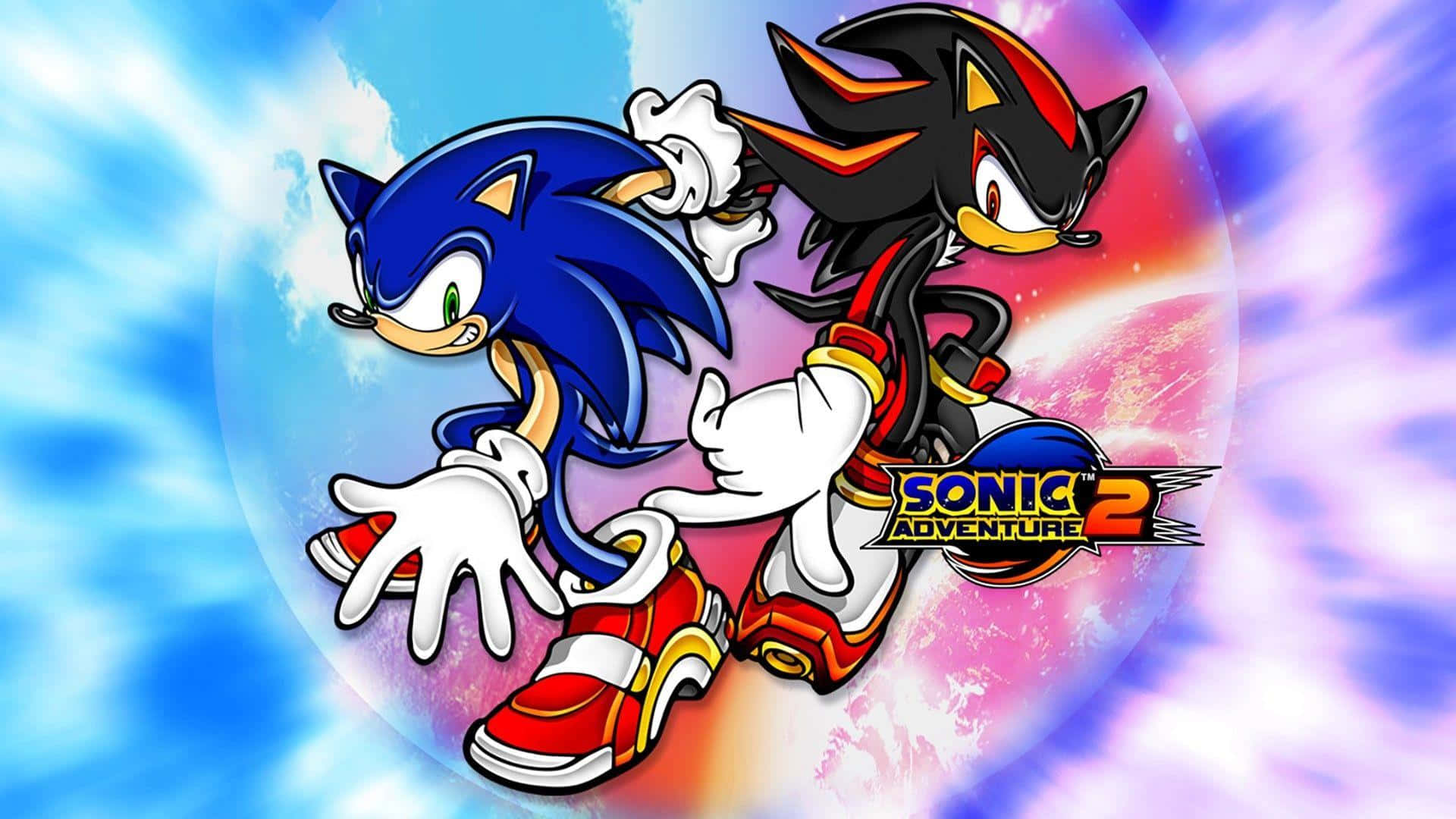 Sonic Adventure HD - Sonic and Tails Racing Across a Cityscape Wallpaper