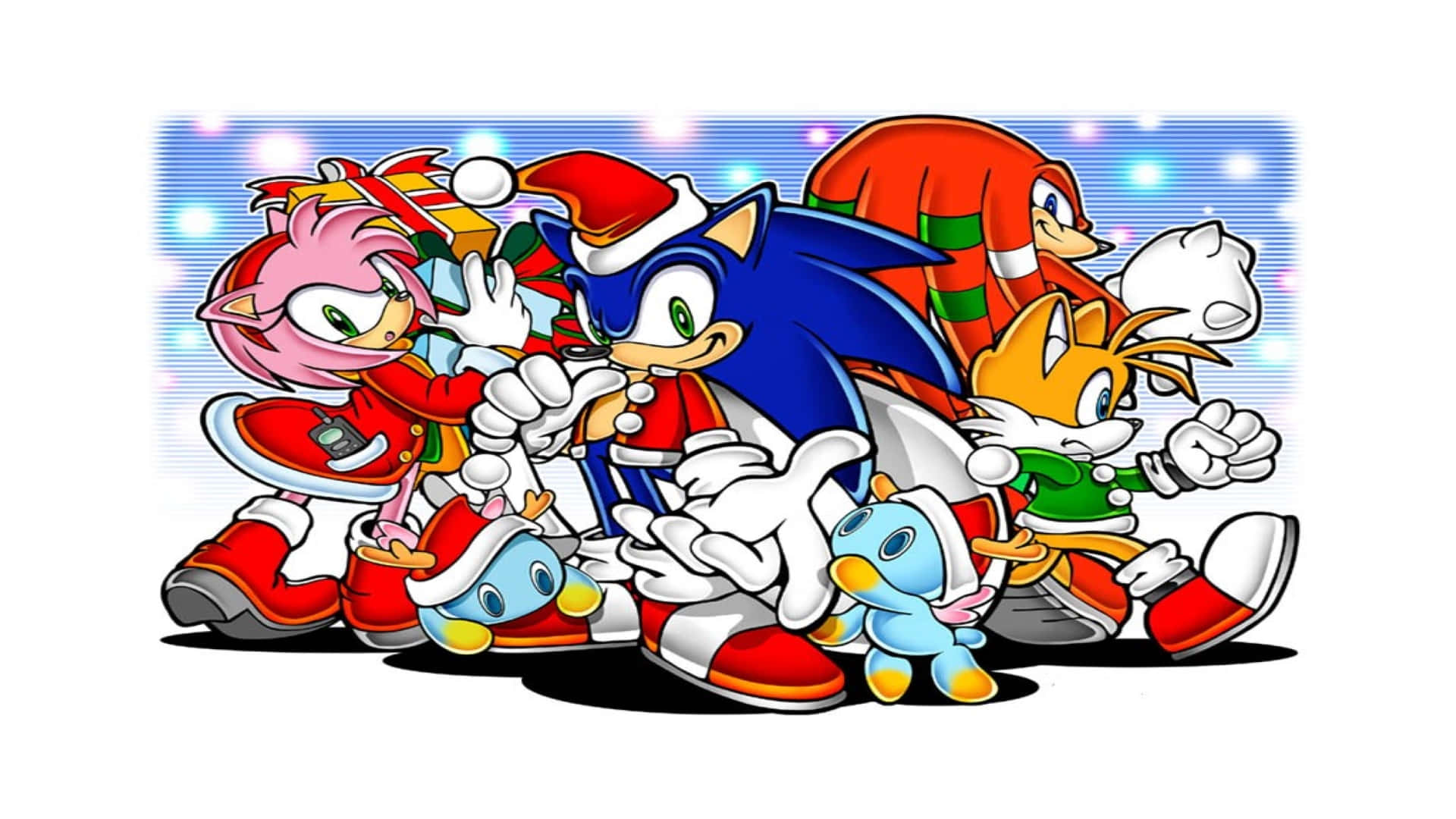 Sonic Adventure HD - Iconic Sonic poses in action-packed scene Wallpaper