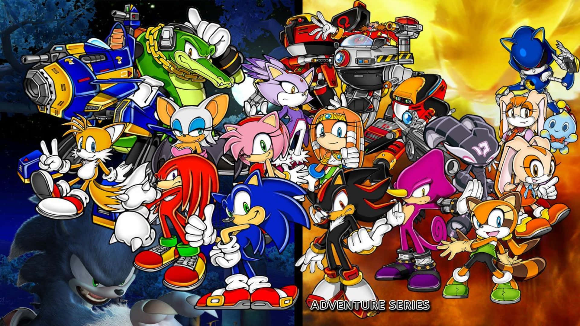 Sonic the Hedgehog in an action-packed adventure Wallpaper