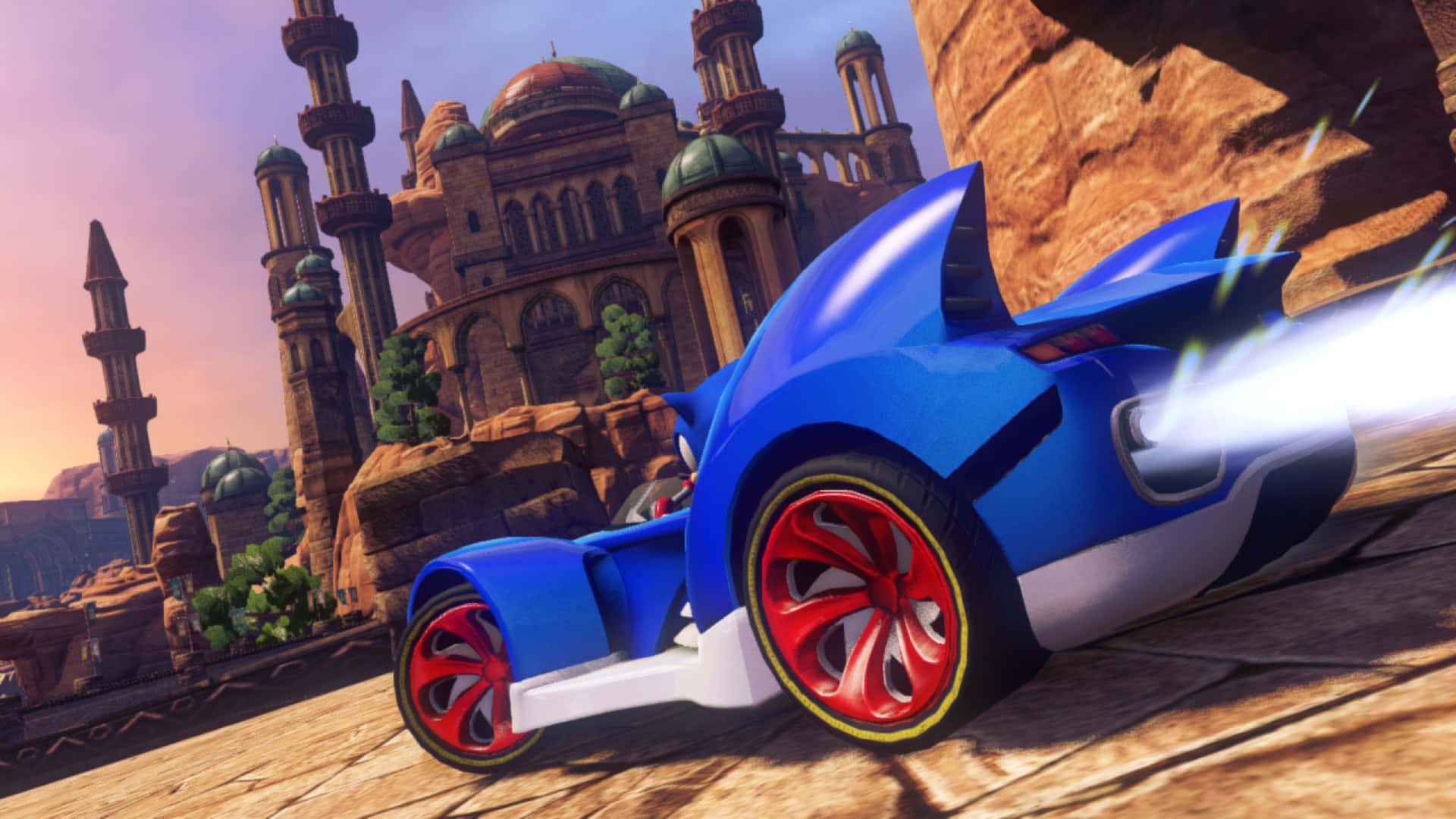 Sonic and All-stars Racing Transformed action-packed gameplay Wallpaper