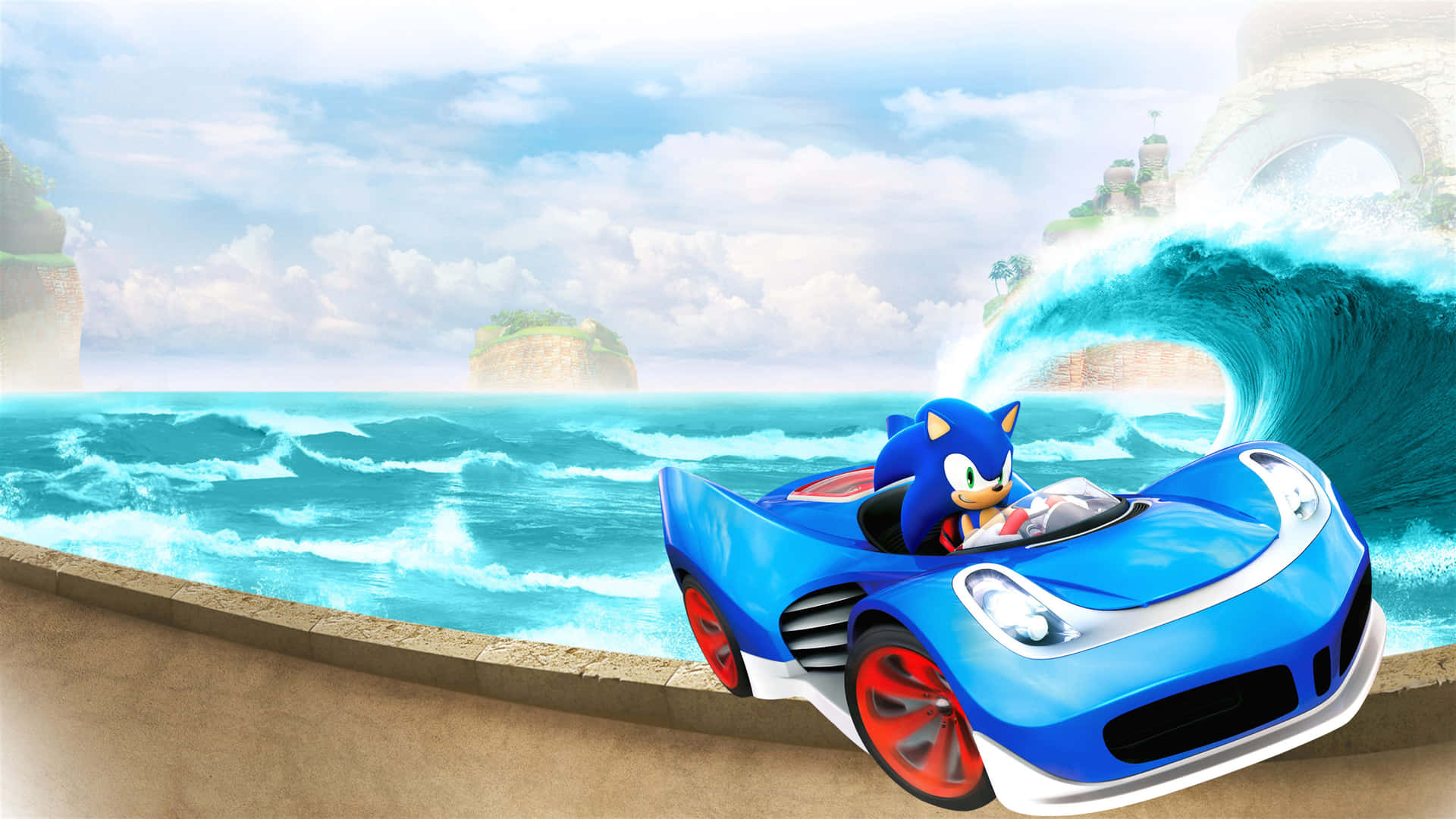 Sonic and All-Stars Racing Transformed characters showcase their vehicle transformations Wallpaper