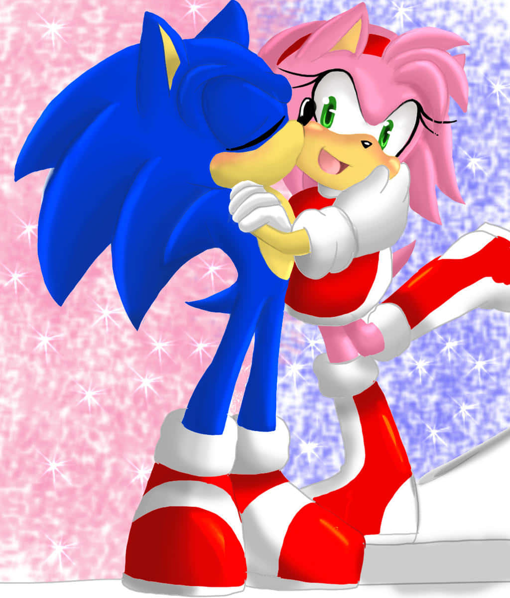 "Sonic and Amy Share a Moment" Wallpaper