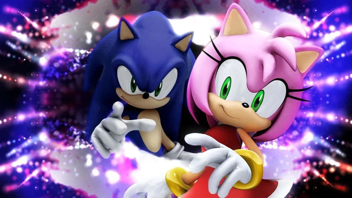 A beautiful moment between Sonic and Amy Wallpaper