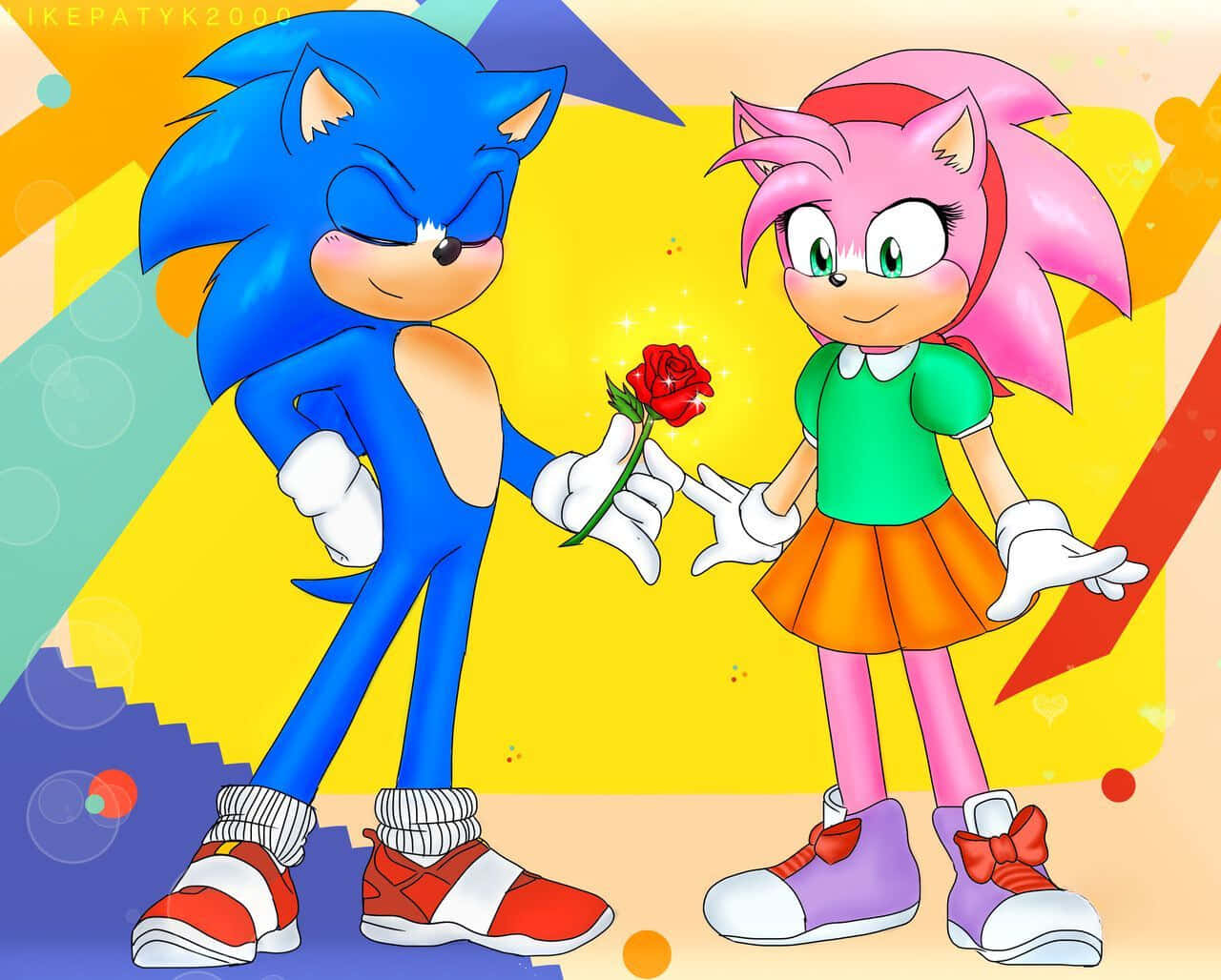 Laaventura Romántica De Sonic Y Amy Fondo de pantalla