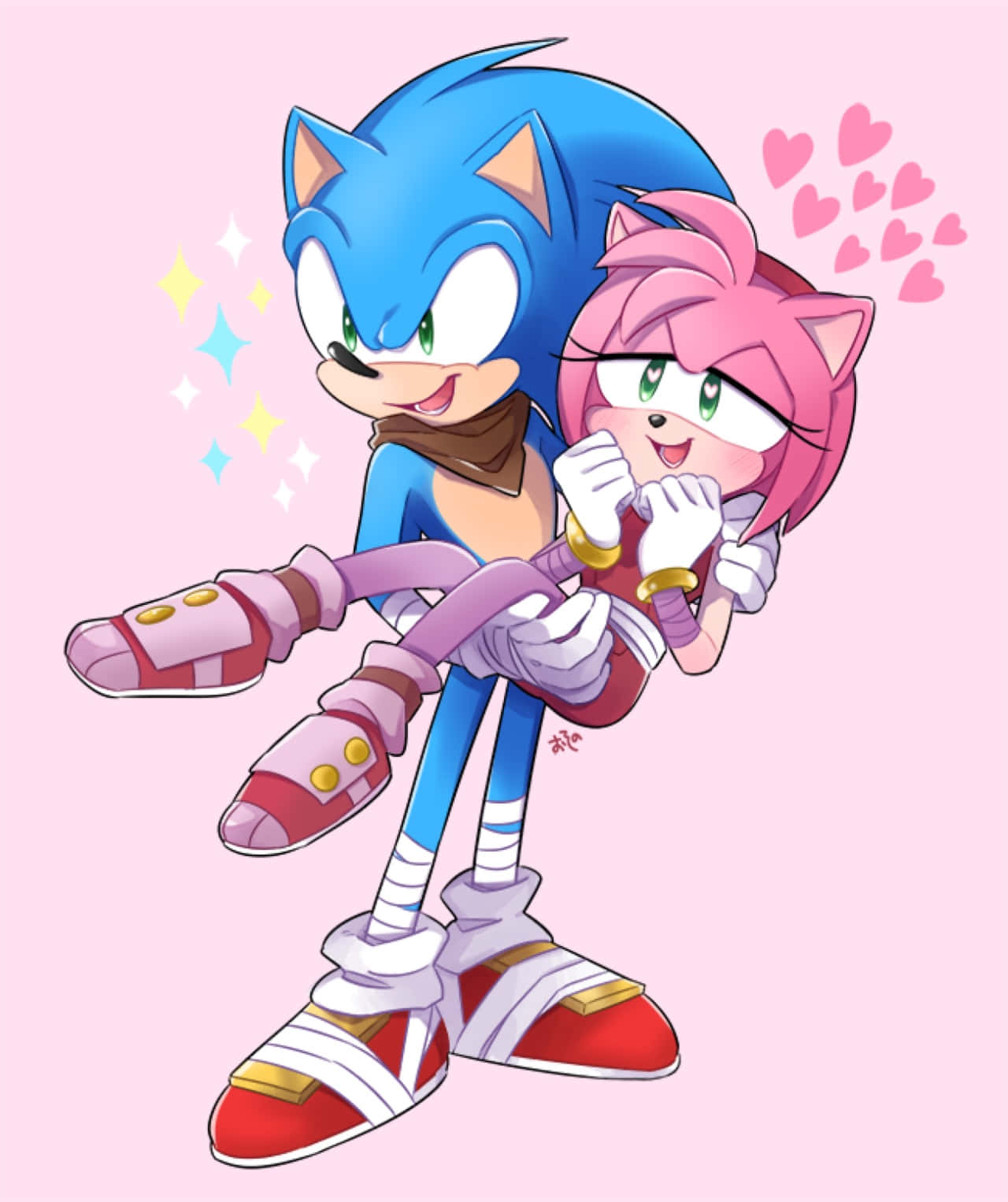 Sonic and Amy: A Moment Together Wallpaper