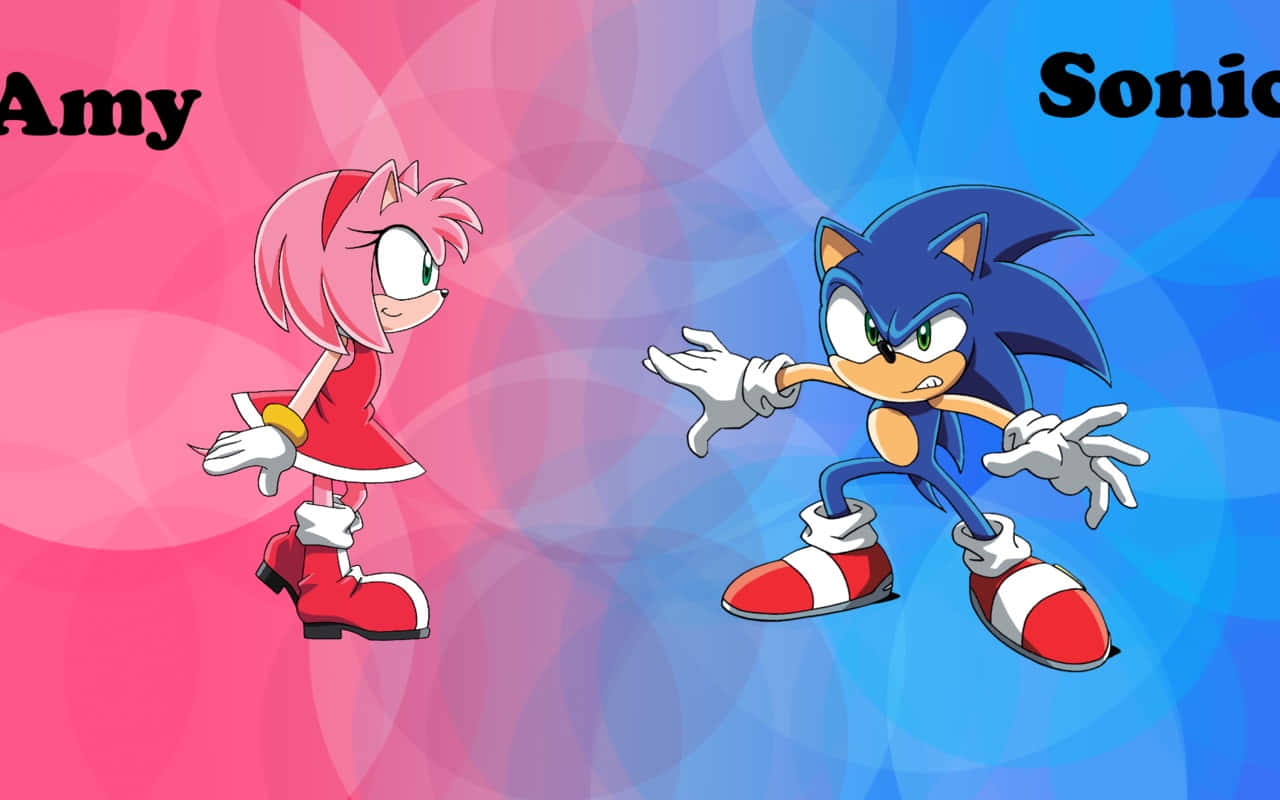 Sonic and Amy Embrace Wallpaper