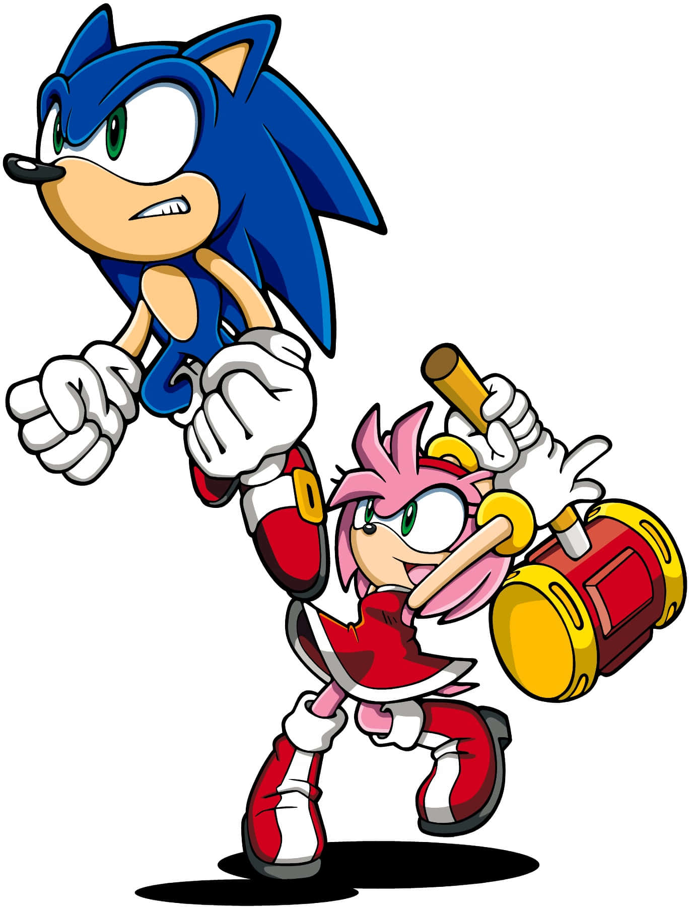 Amadapareja Sonic Y Amy Compartiendo Un Momento Lleno De Sentimiento Fondo de pantalla