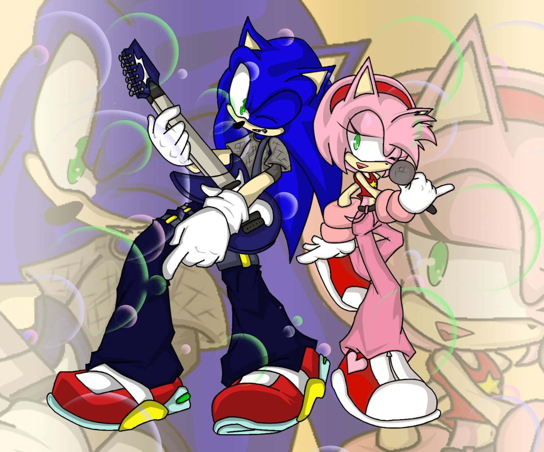 Aventuraromántica De Sonic Y Amy. Fondo de pantalla
