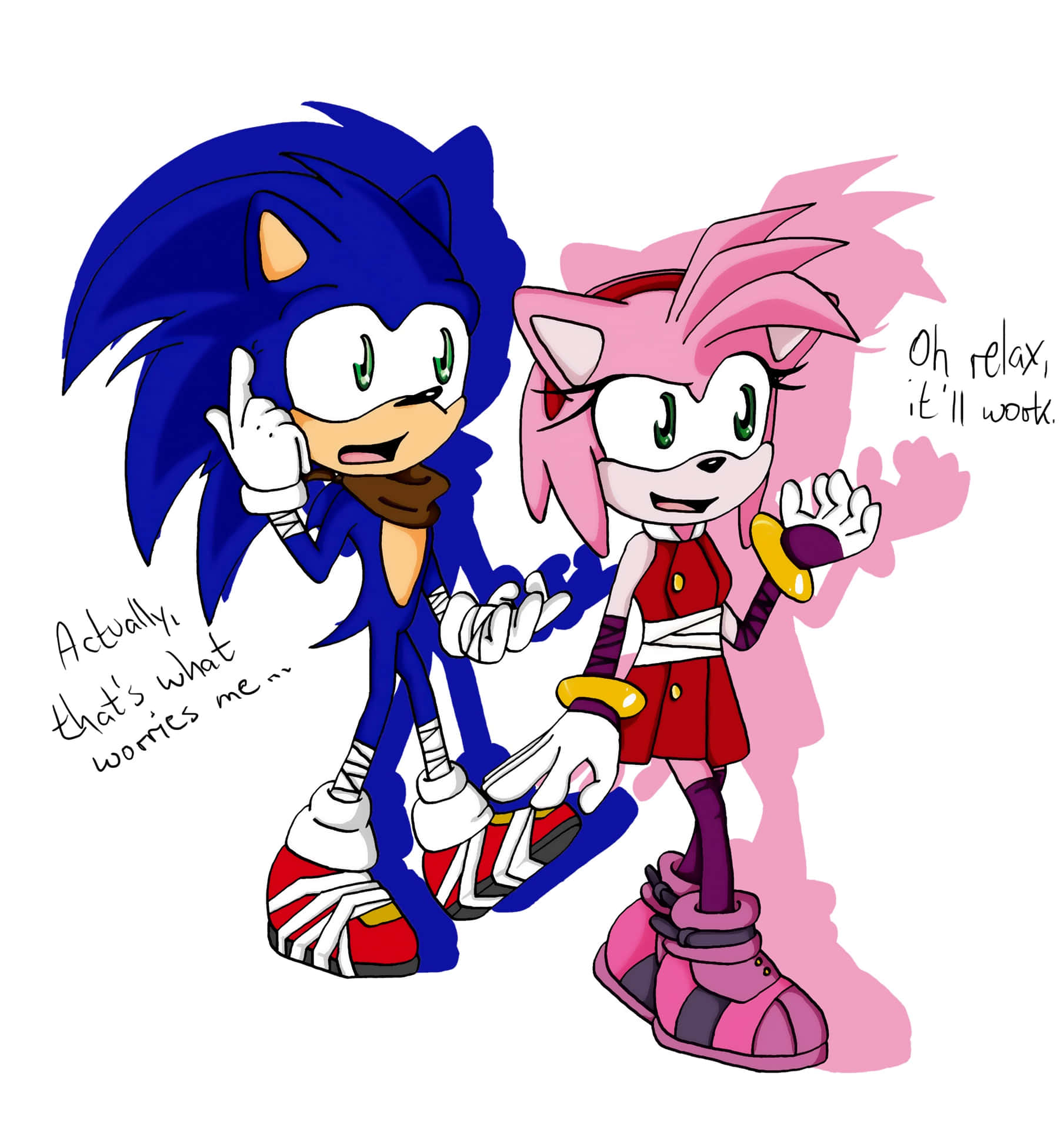 Sonicthe Hedgehog Y Amy Rose Juntos En Una Escena Conmovedora. Fondo de pantalla