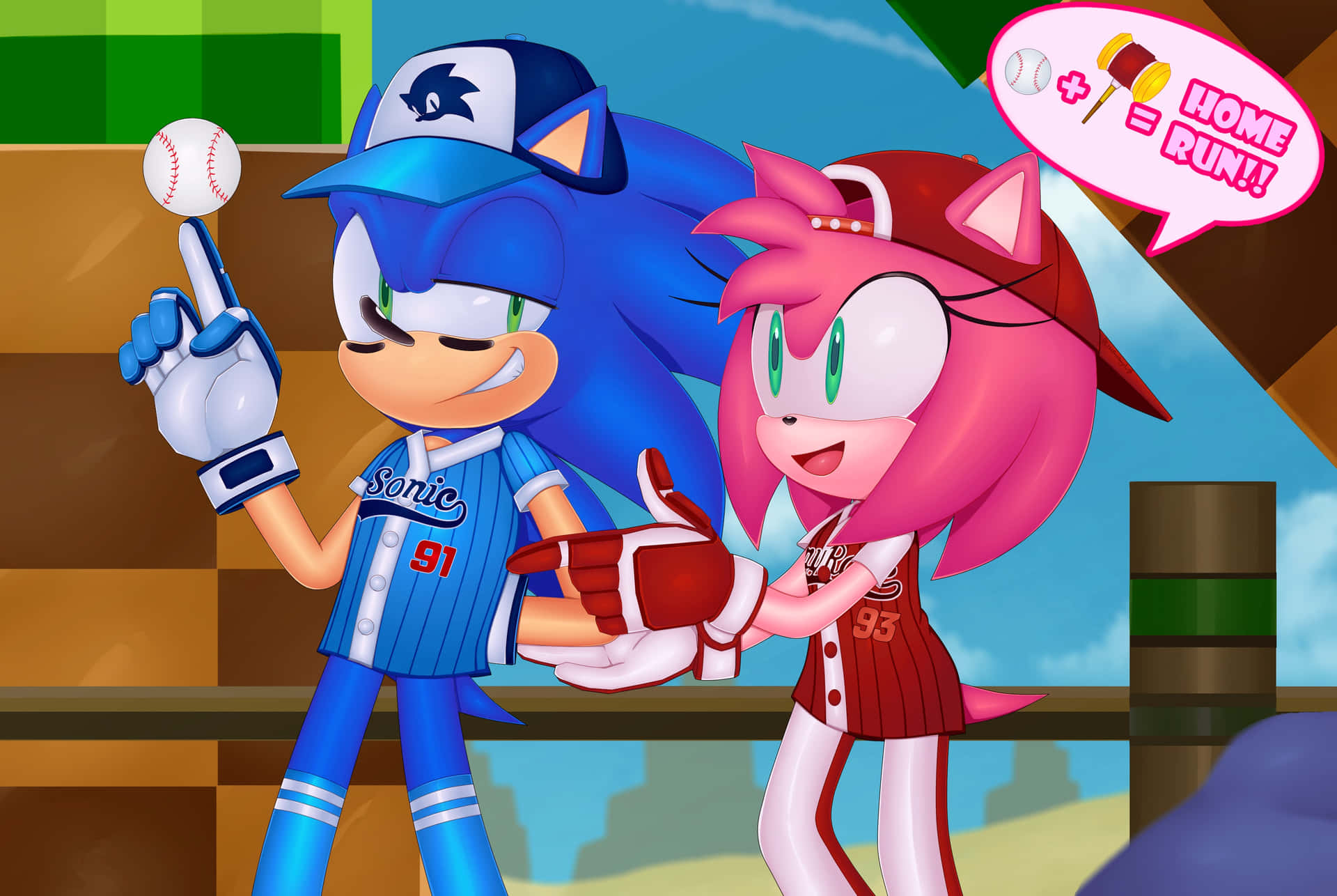 Sonic and Amy together in an adventurous journey Wallpaper