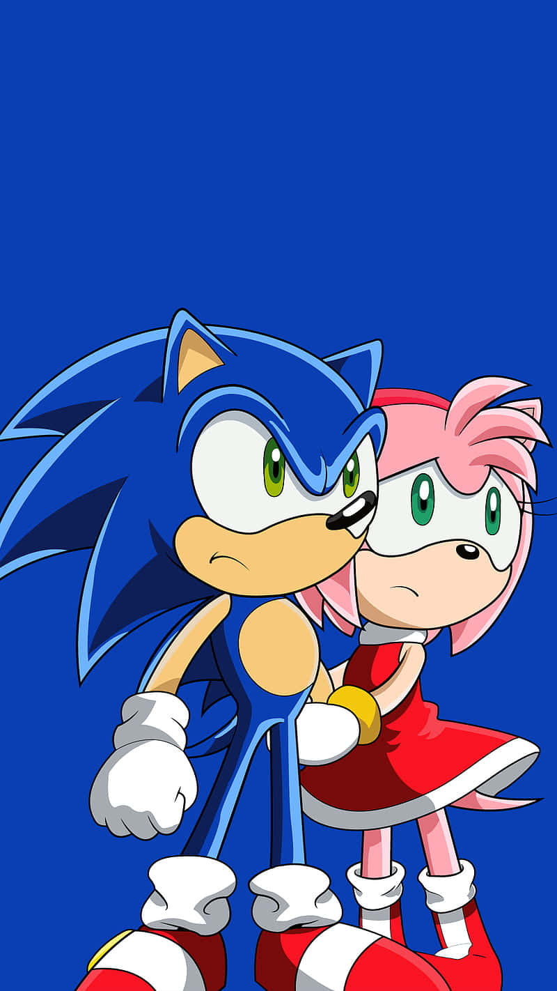 Sonic and Amy's Heartwarming Adventure Wallpaper