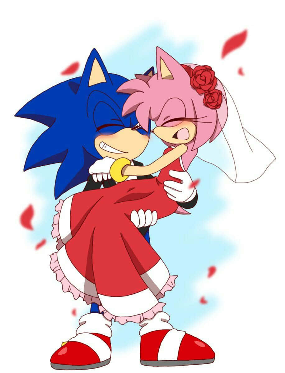 Sonic and Amy's Adventure Romance Wallpaper