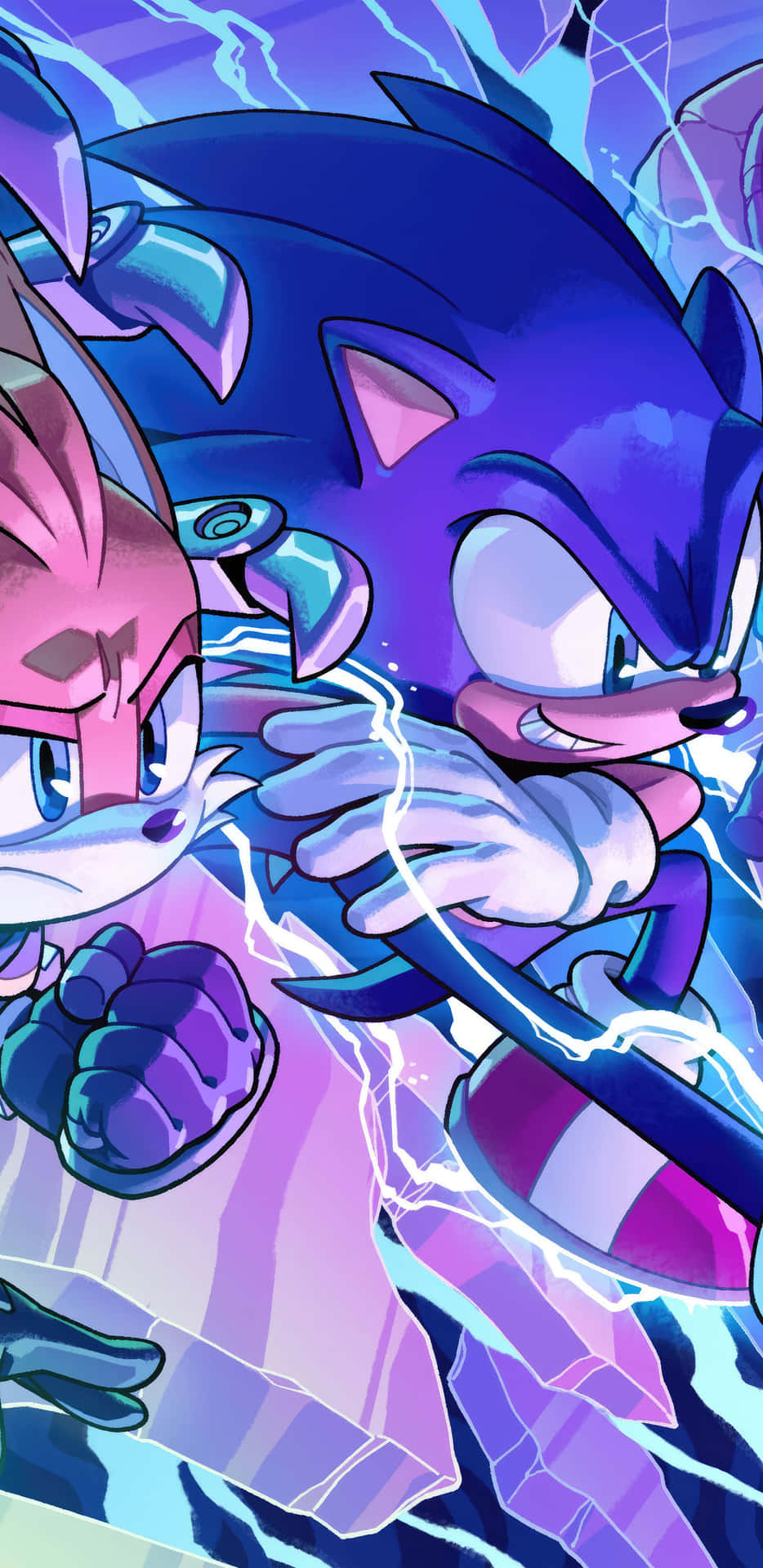 Sonic_and_ Amy_ Rushing_into_ Action Wallpaper
