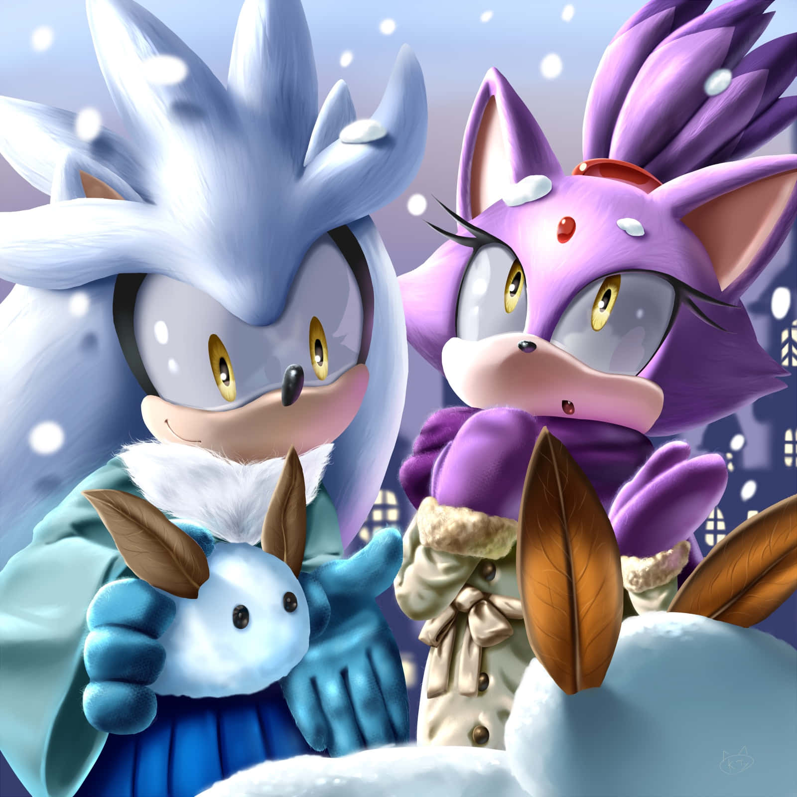 Sonic and Blaze Team Up on an Exciting Adventure Wallpaper