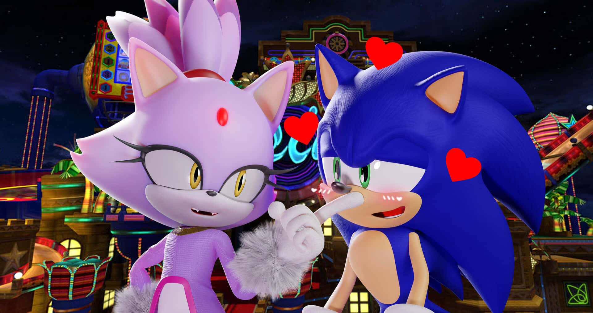 Sonic and Blaze in an Epic Adventure Together Wallpaper
