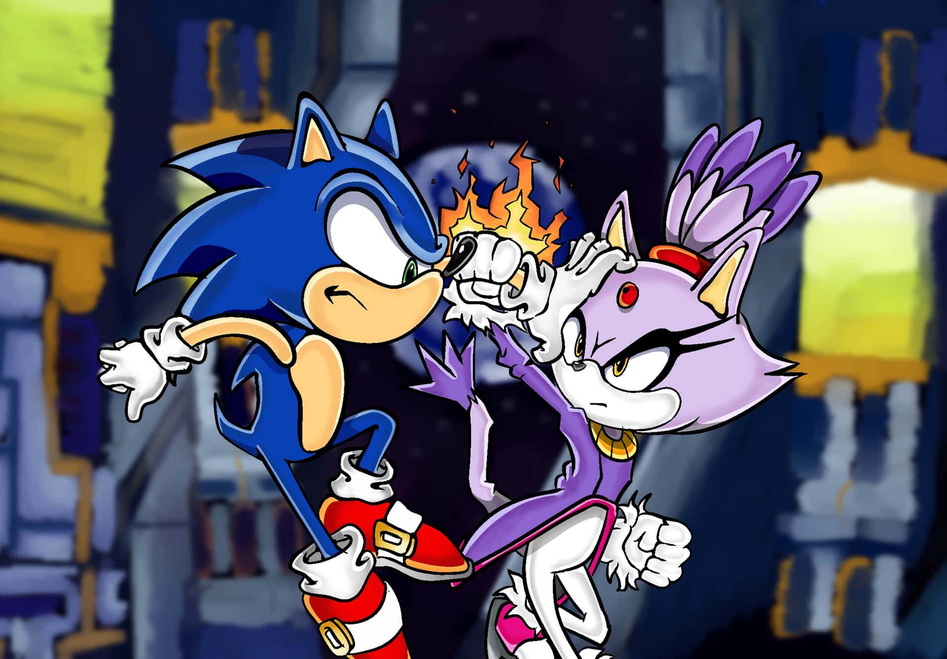Sonic and Blaze: Dynamic Duo Wallpaper