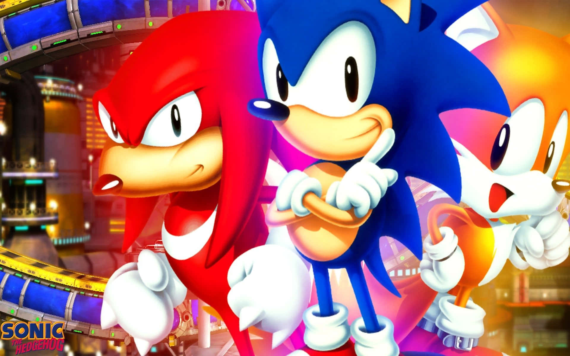 Sonic and Knuckles facing adventure together Wallpaper