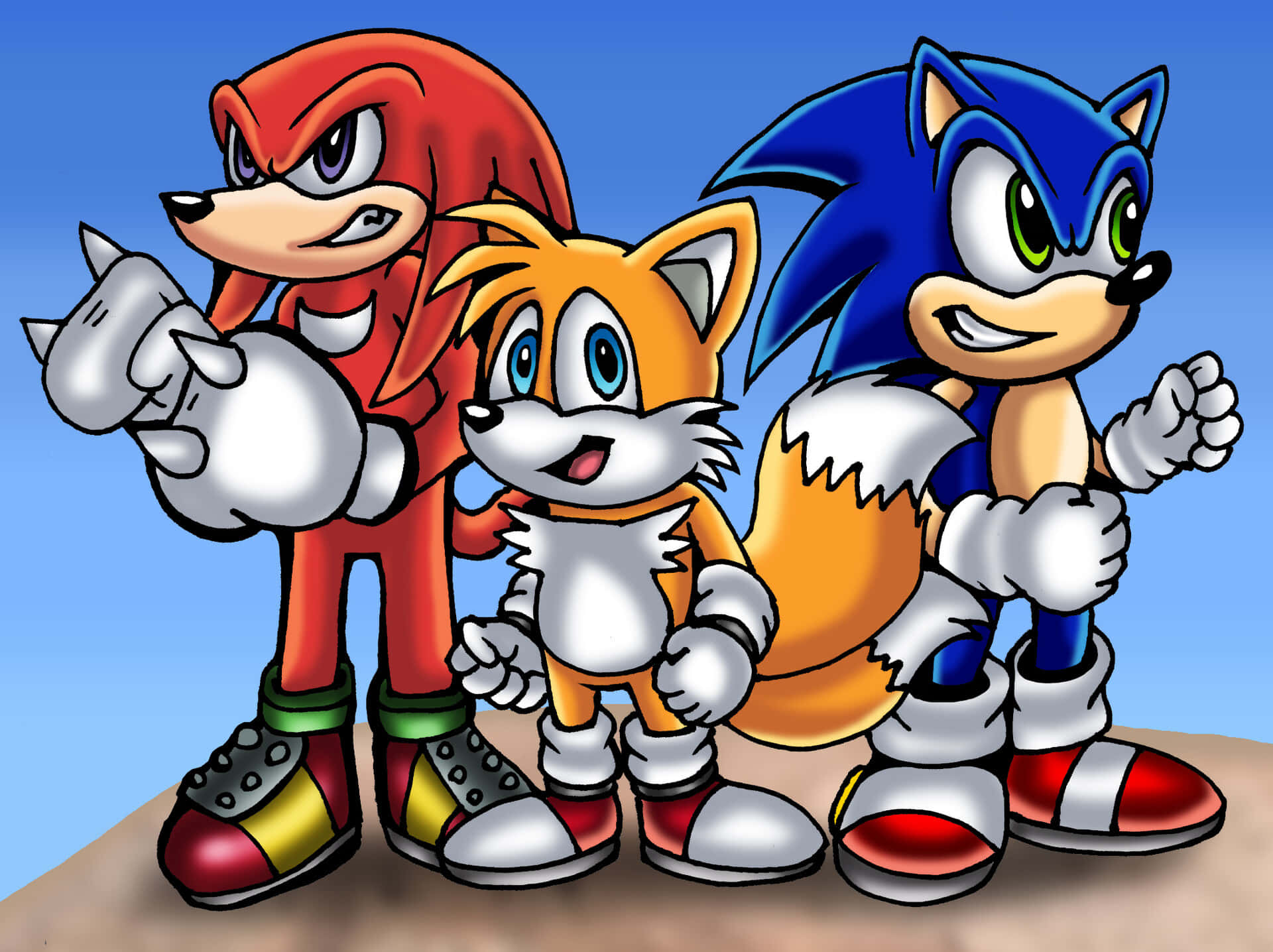 Sonic and Knuckles Unite - The Ultimate Team-Up Wallpaper