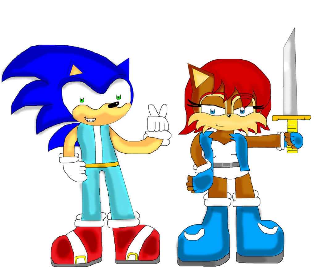 Sonic and Sally sharing a moment Wallpaper