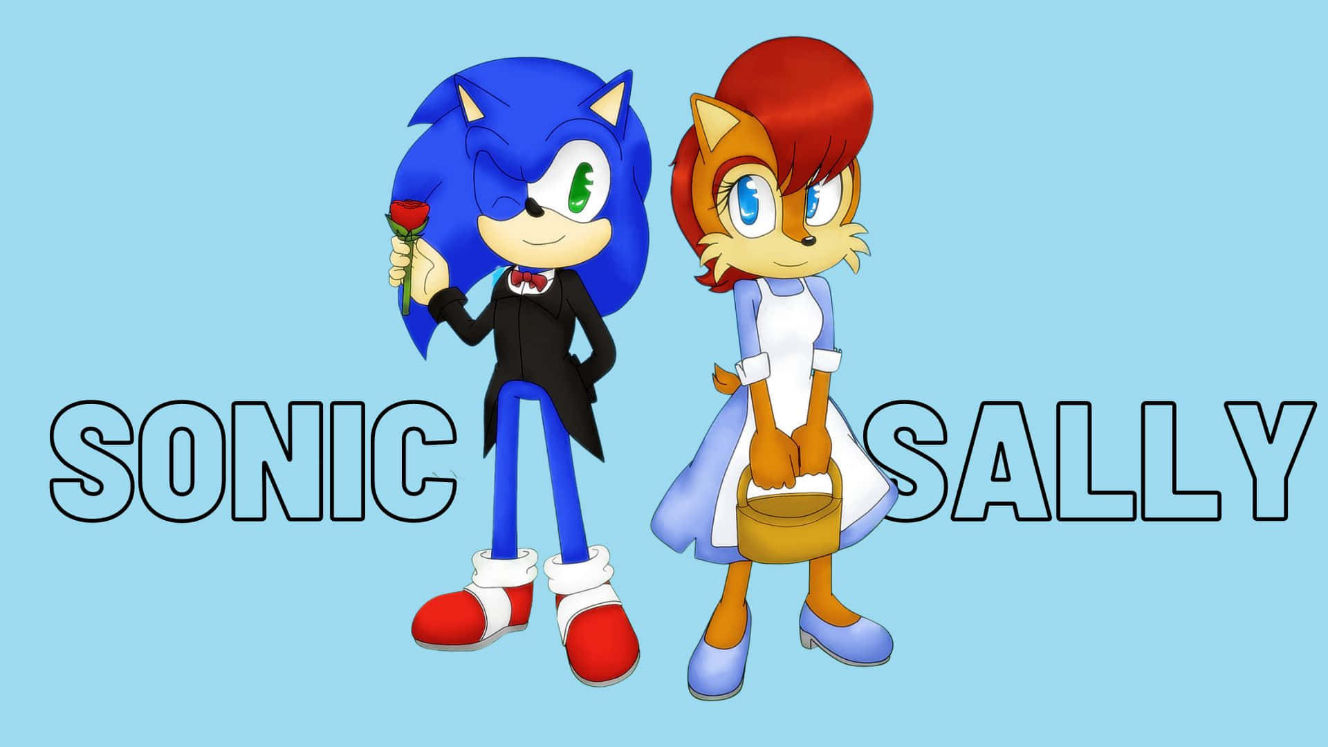 Sonic and Sally sharing an adventure together Wallpaper