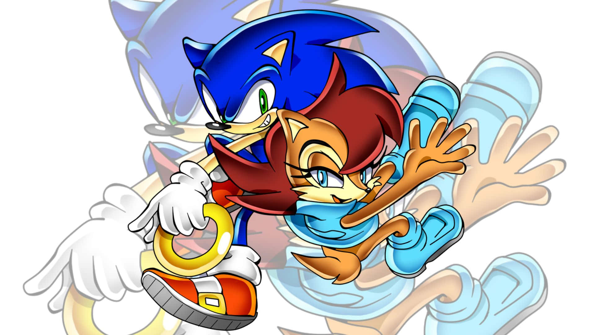 Sonic and Sally - A Timeless Duo Wallpaper