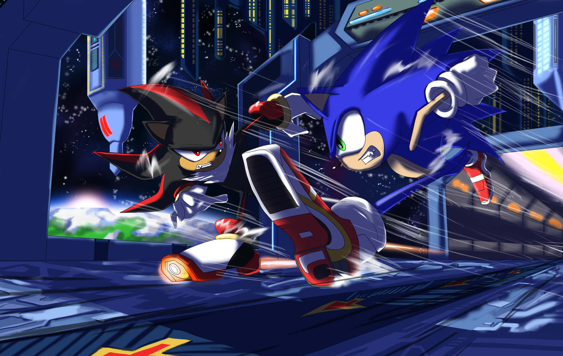 Sonic and Shadow - Epic Rivals Unite Wallpaper