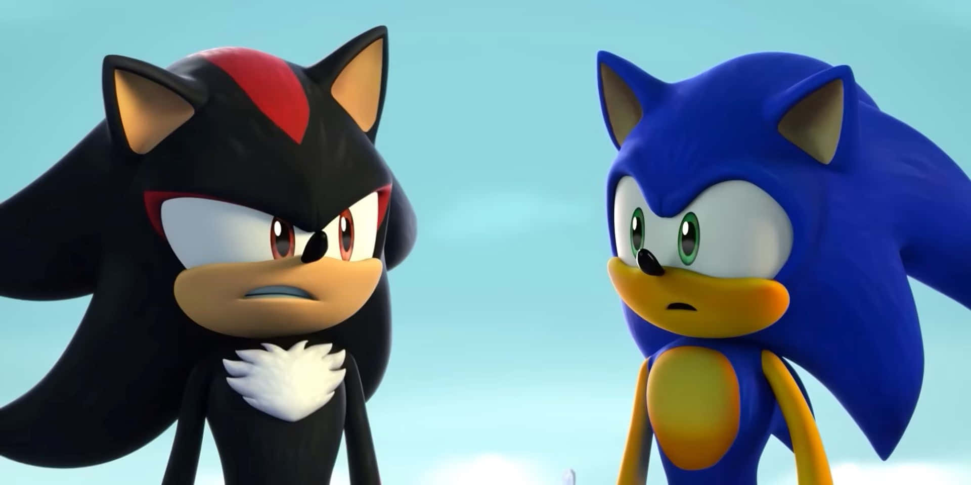 Sonic_and_ Shadow_ Staring_ Contest_ Sonic_ Prime Wallpaper