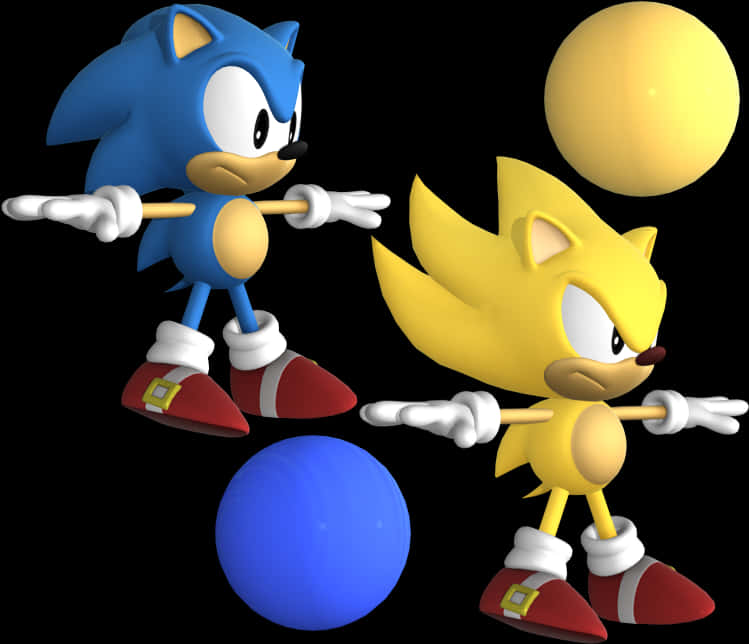 Sonic_and_ Super_ Sonic_ Poses PNG