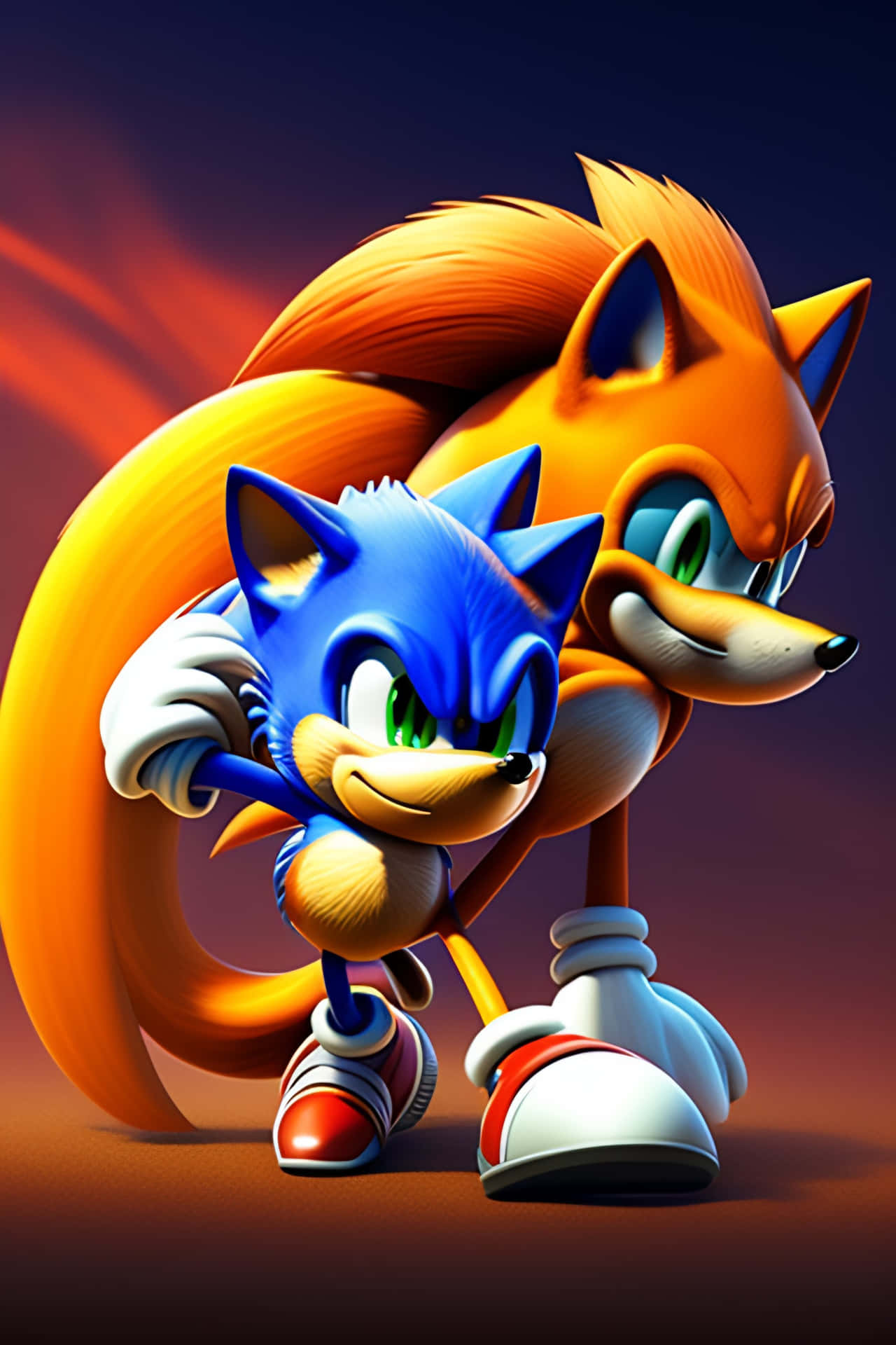 Sonic and Tails striking a pose together Wallpaper