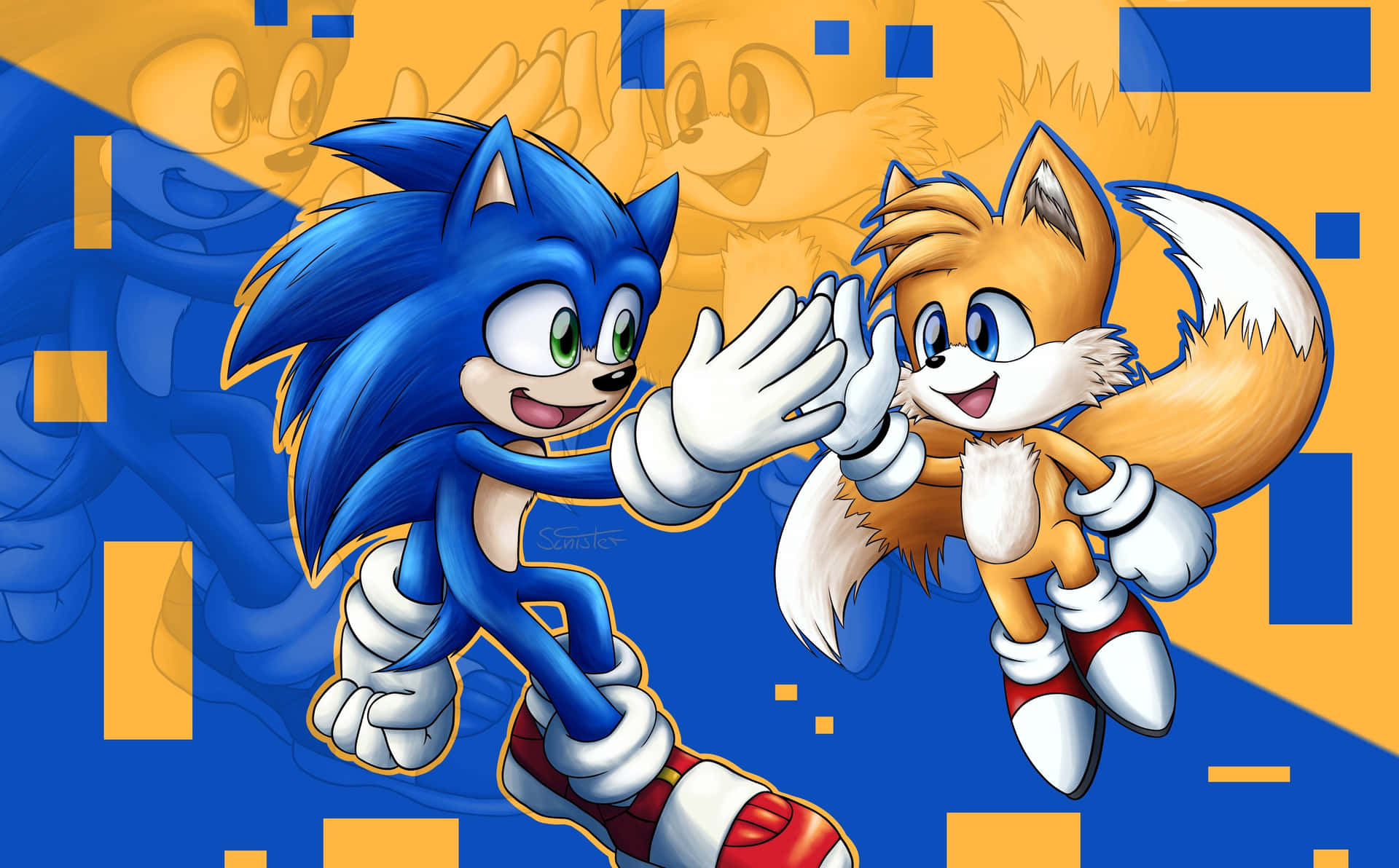 Sonic and Tails: Best Friends in Action Wallpaper