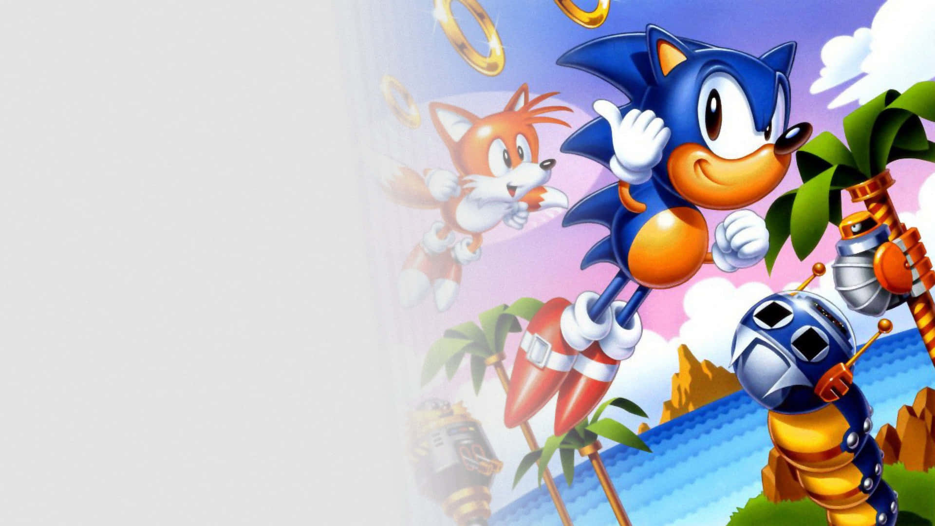 Sonic En Tails Avontuur Kunstwerk Achtergrond